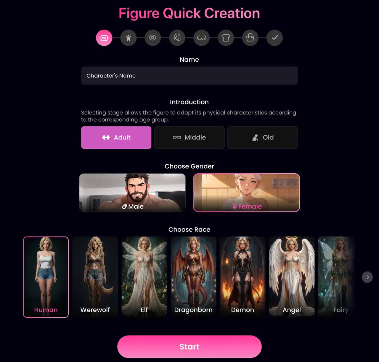 Figure Quick Creation step 1