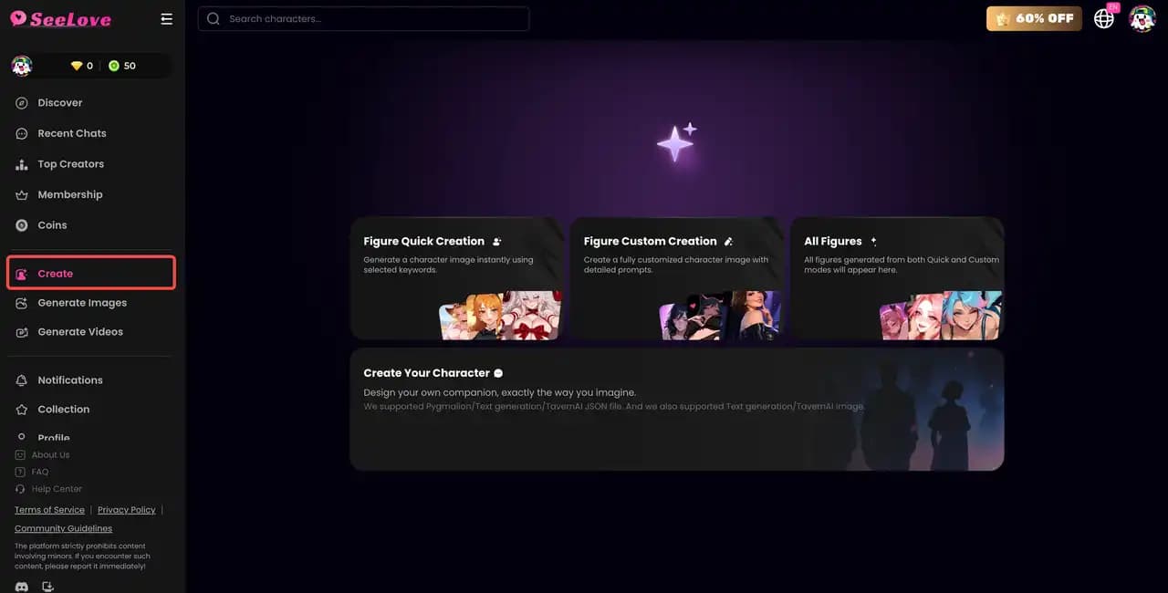 Create page guide screenshot