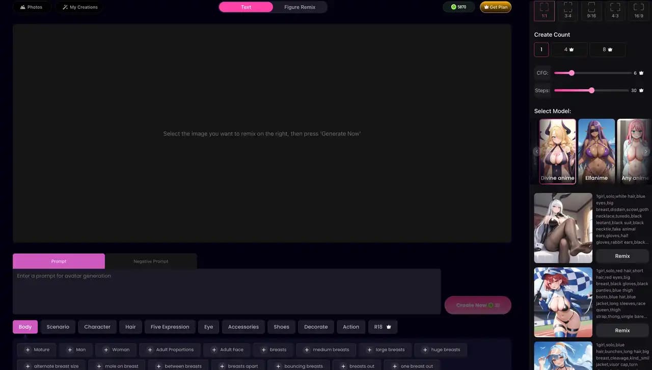 Image generation settings
